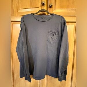 RALPH LAUREN MEN’S LONG SLEEVE POCKET TEE SIZE XL GREY